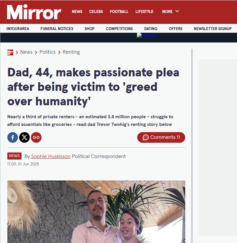 Sophie Huskisson, The Mirror: Dad, 44, makes passionate plea after being victim to 'greed over humanity'
