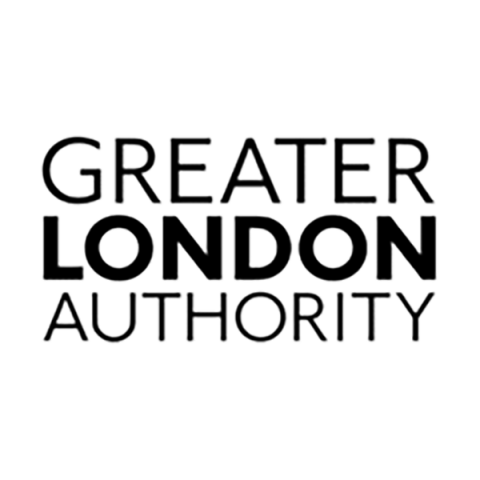 Black logo reading Greater London Authority