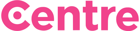 Logo saying 'Centre' in pink font