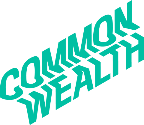 Logo saying 'Common Wealth' in teal 
