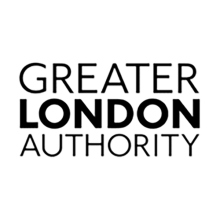 Black logo reading Greater London Authority